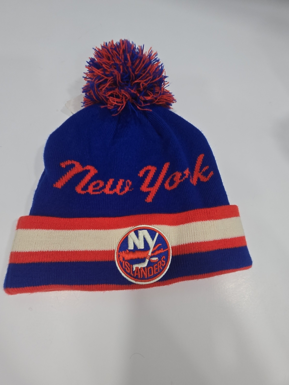 NHL New York Islanders Knit Pom Beanie - Blue, Orange, Cream